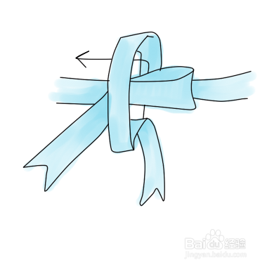 手绘diy缎带编结法:基本型蝴蝶结A编结法