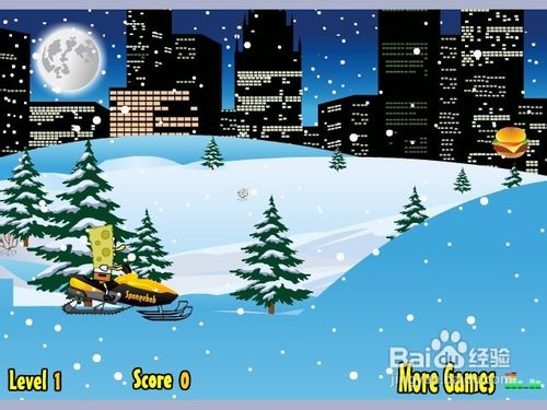 海绵宝宝雪橇小游戏怎么玩呢？