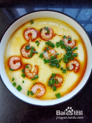爽口的虾仁炖蛋