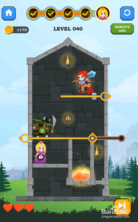 Hero Rescue Online的LEVEL 040怎样通过？