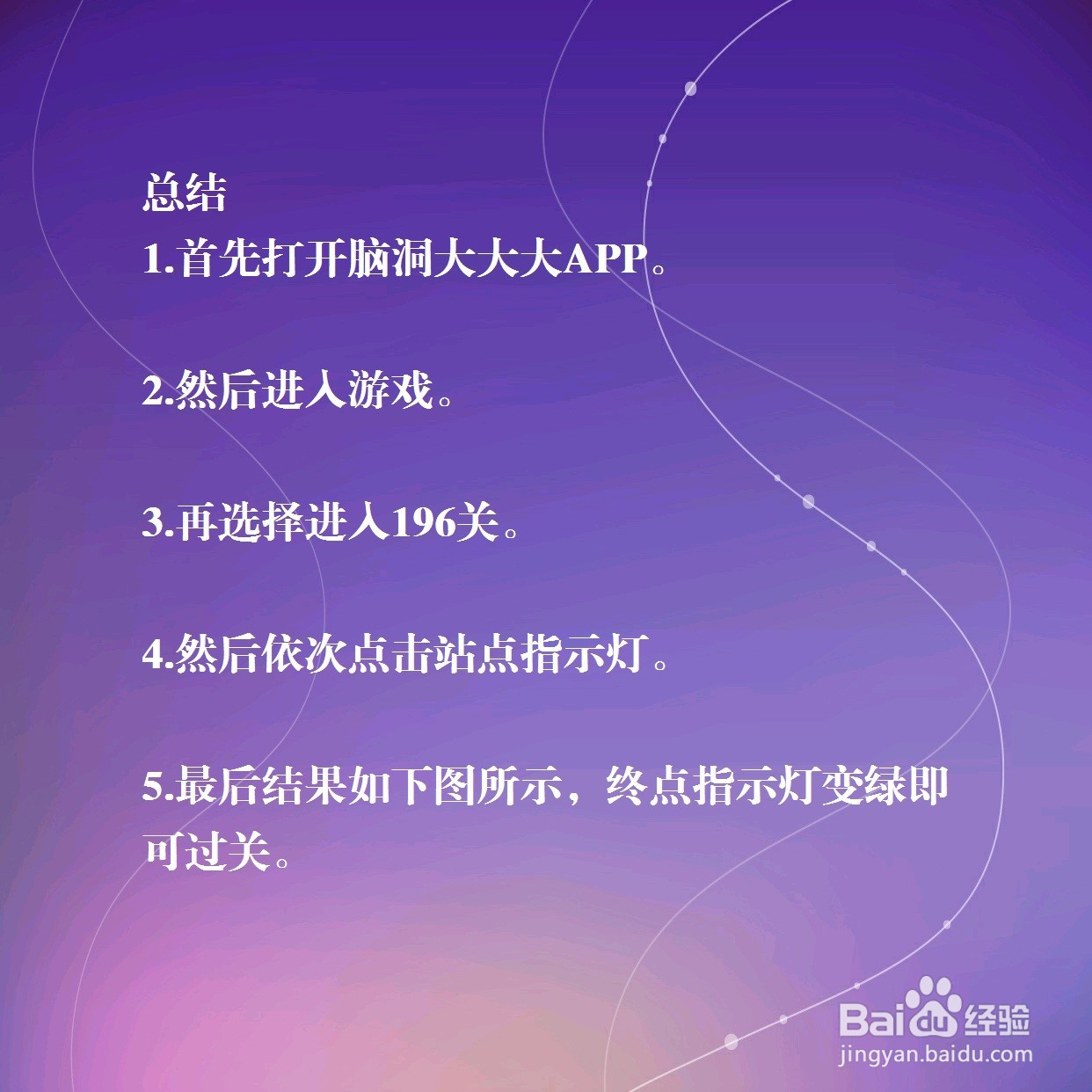 脑洞大大大196关，如何到达终点站，怎么过关？