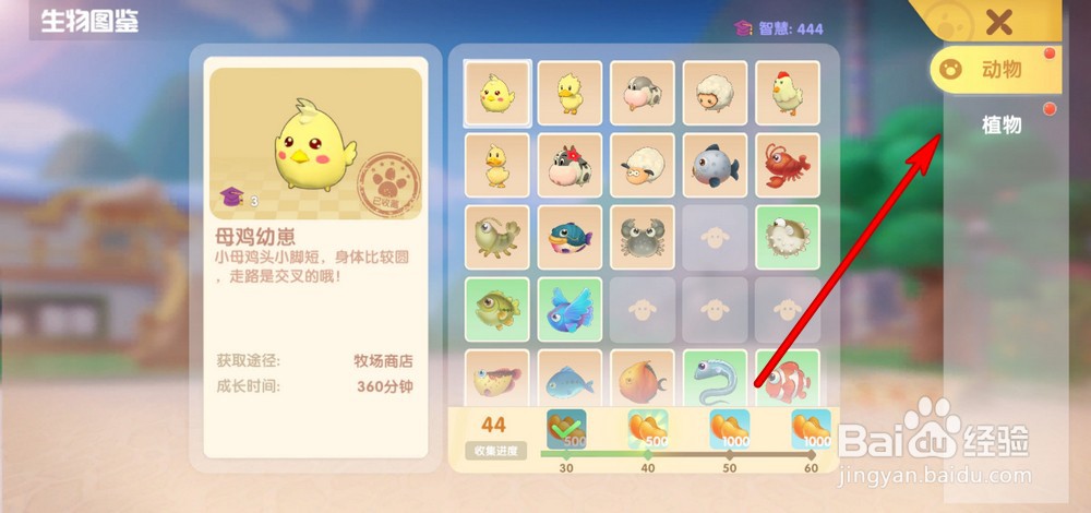 摩尔庄园手游解锁的动物和植物怎么查看