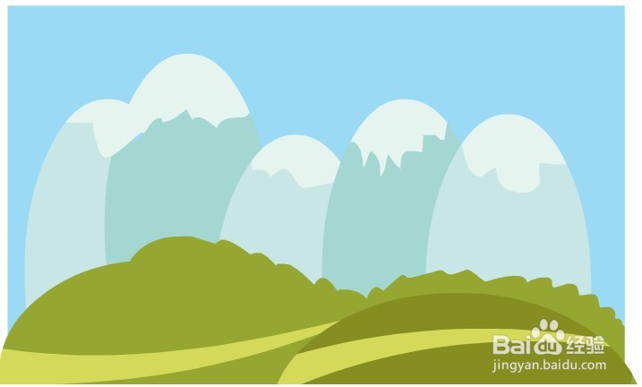 flash绘制卡通山峰的场景