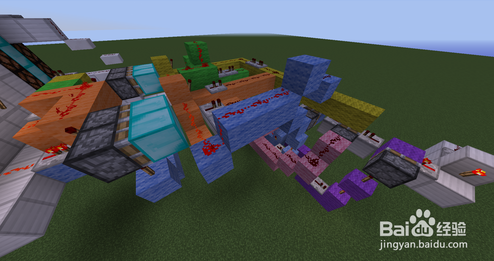 我的世界如何制作全单键控制密码门