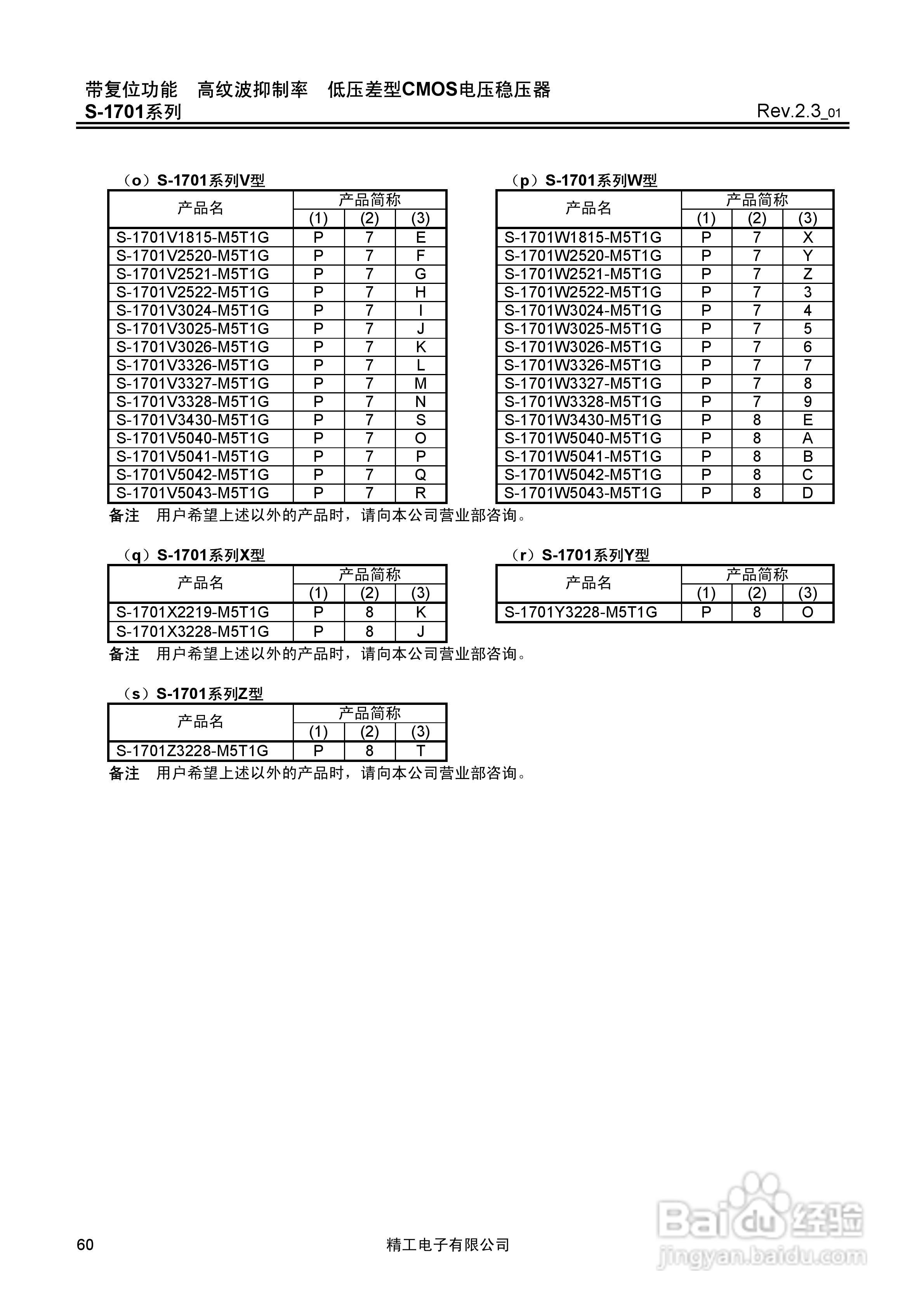 精工电子S-1701系列CMOS电压稳压器说明书:[6]