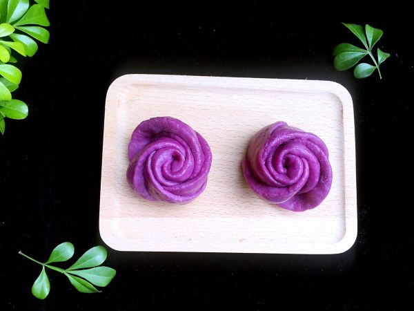 紫薯玫瑰花馒头