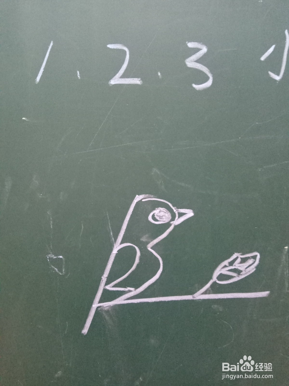 用数字123来画简笔画小鸟的方法