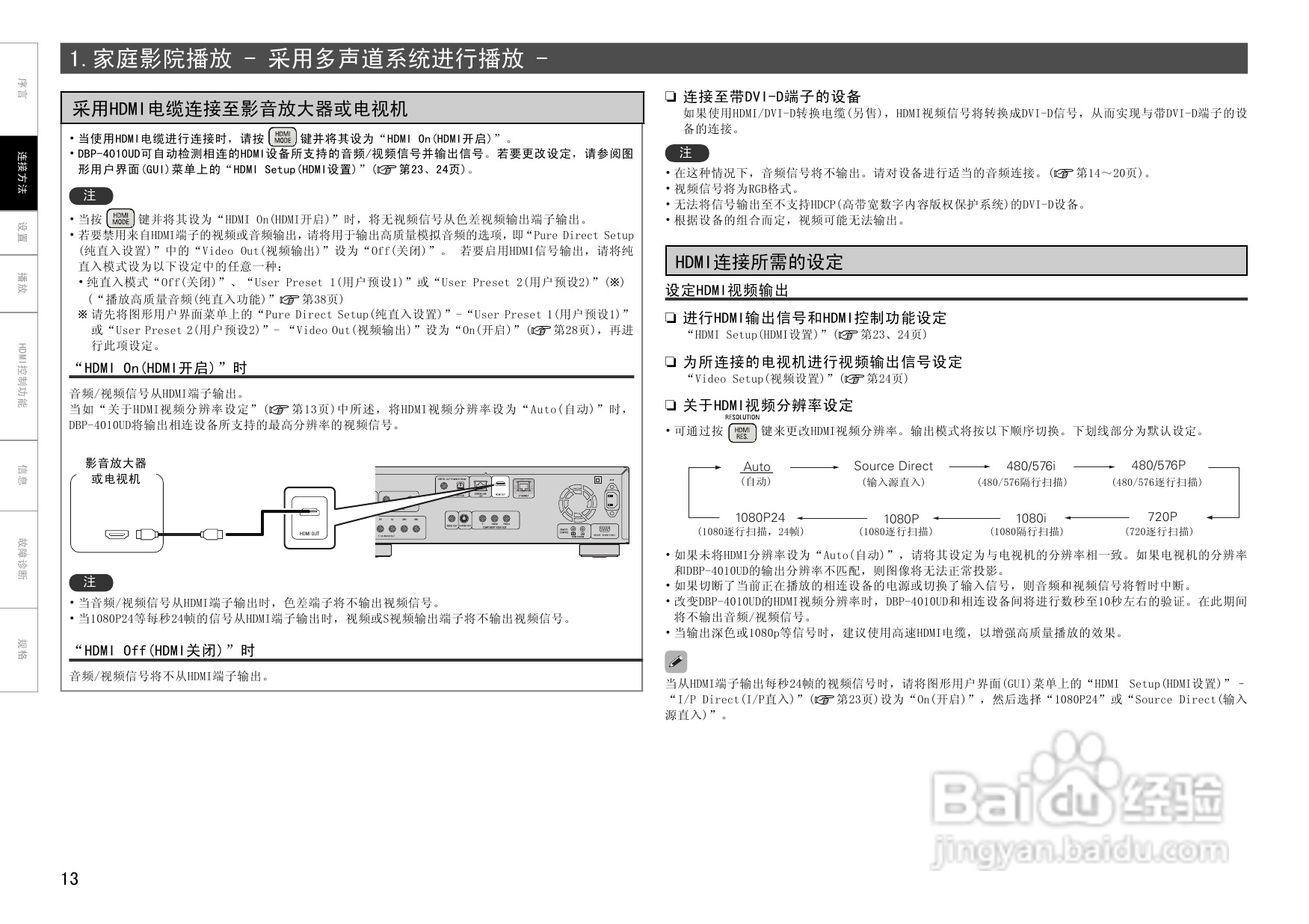 DENON DBP-4010UD通用蓝光播放机操作说明书:[1]