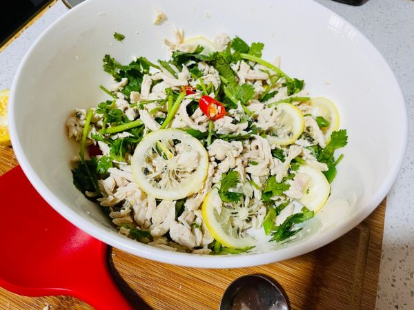 百香果柠檬手撕鸡