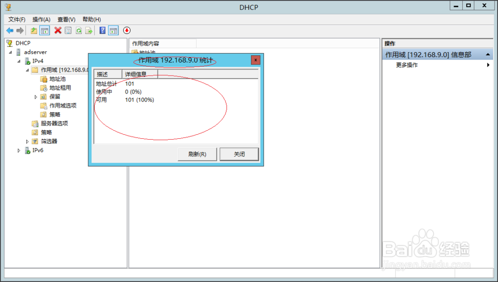Windows Server 2012显示DHCP IPv4作用域信息