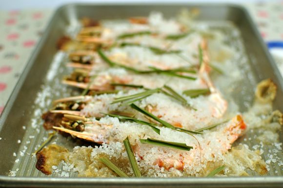 香茅海盐烤大虾