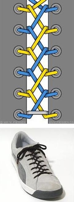 板鞋系鞋带方法图解