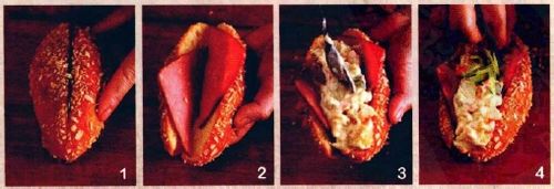 火腿沙拉堡面包的做法