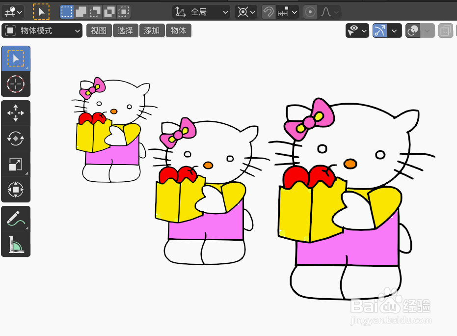 如何使用blender2.9快速设计kitty猫简图模型
