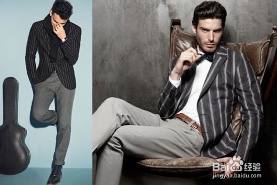 订做粗条纹+肩章男士礼服,摆脱瘦削烦恼