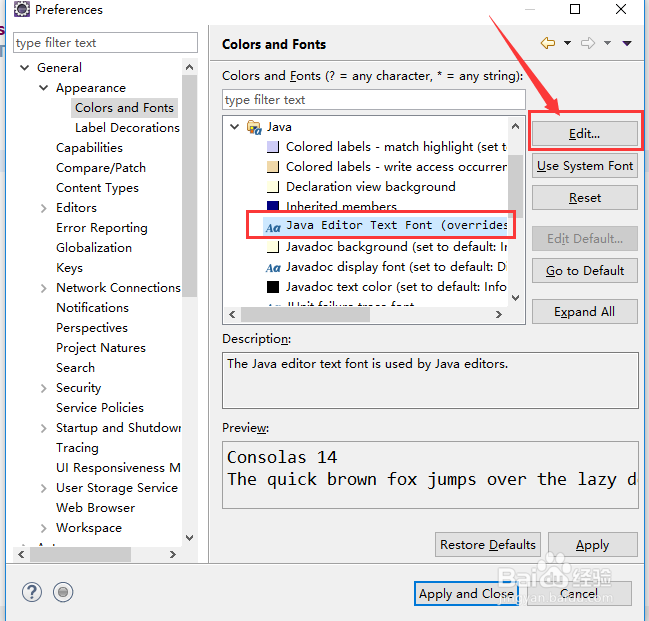 Eclipse中如何修改字体类型和大小