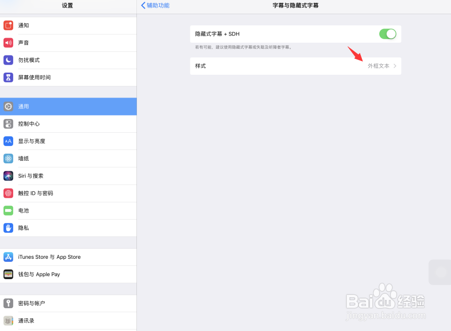 苹果iPad Pro平板电脑怎样删除字幕样式？
