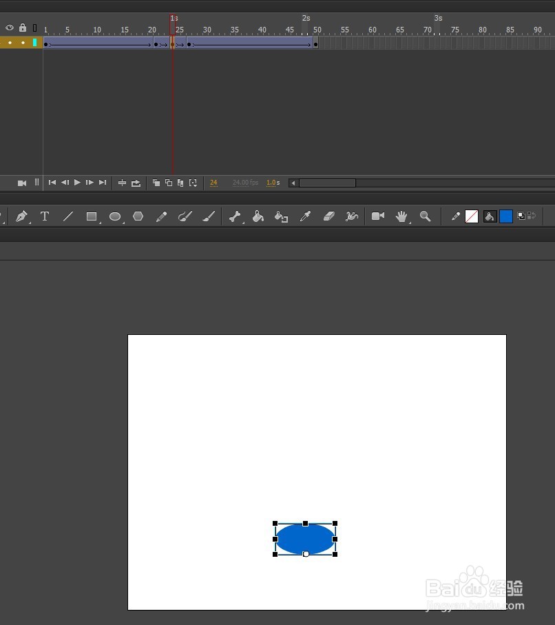 Animate做一个小球从高处掉下弹跳效果