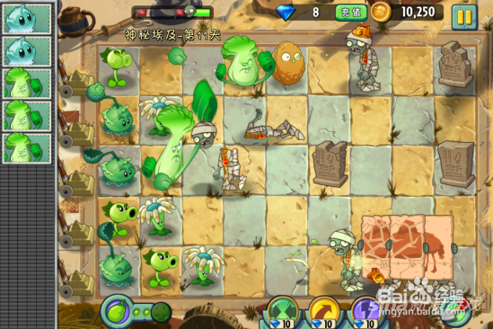 《植物大战僵尸2》中文版攻略神秘埃及第十一关
