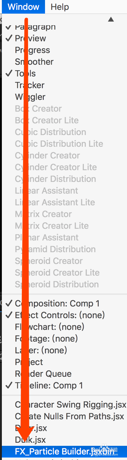 AE2018插件脚本FX_Particle Builder使用安装?