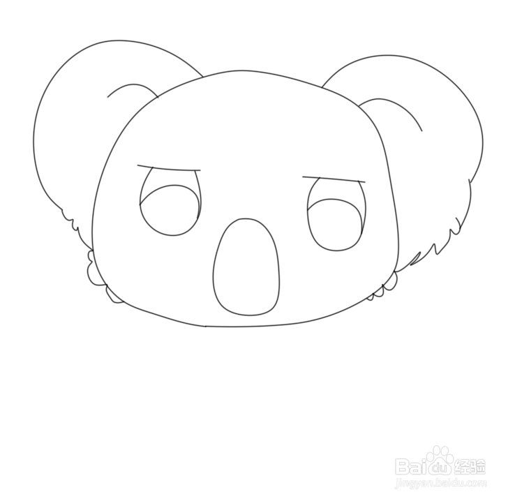 简笔画--Q版惶恐的考拉画法