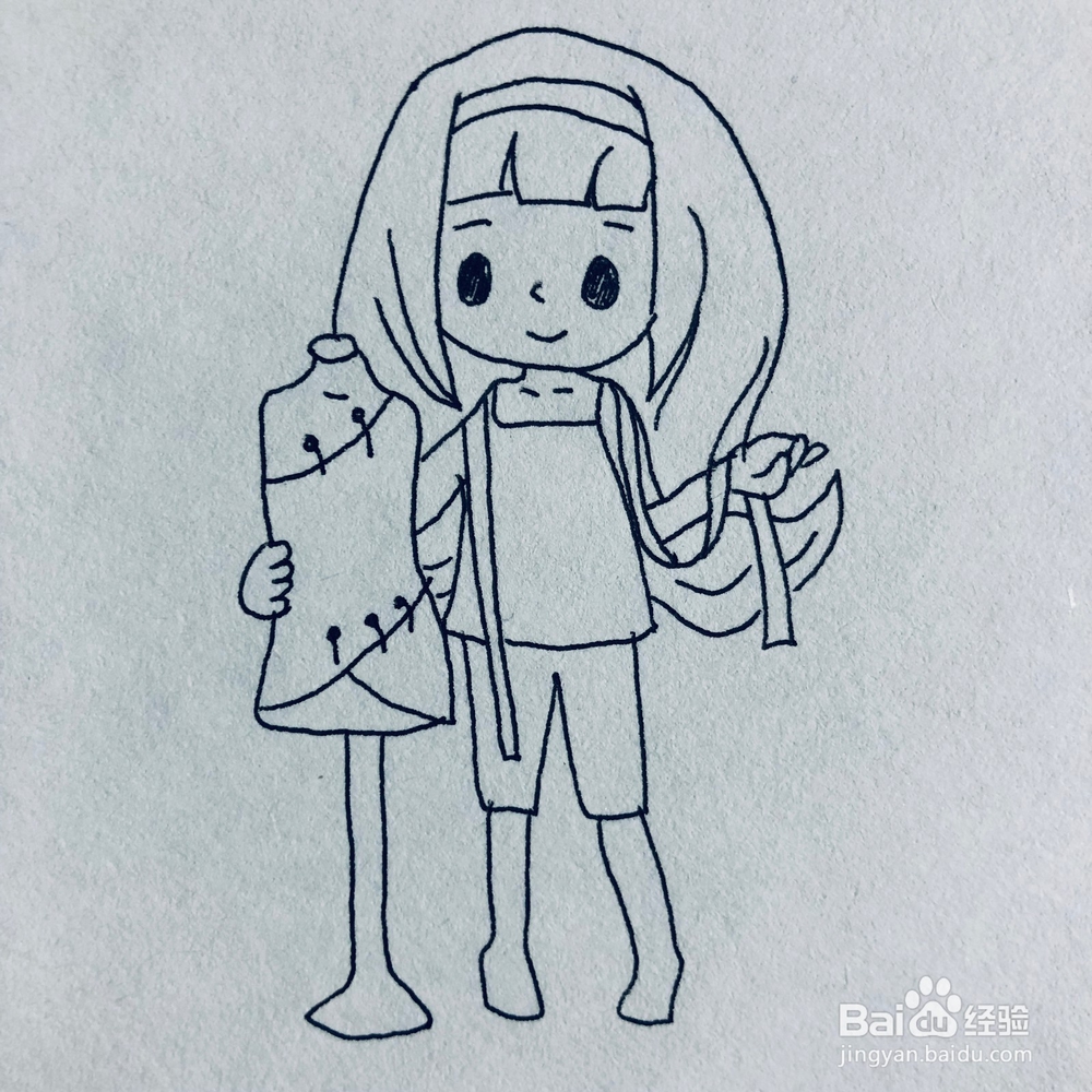 教你绘画一名个性的服装设计师简笔画
