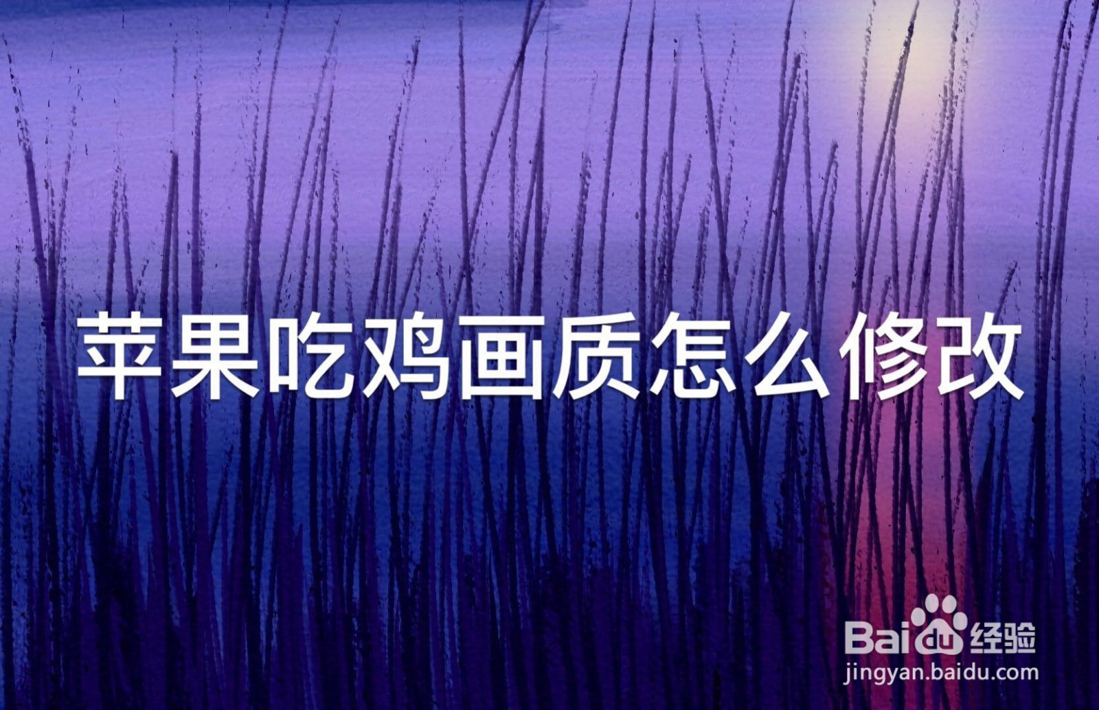 苹果吃鸡画质怎么修改