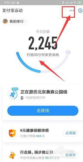 手机支付宝中如何查看自己运动步数记录