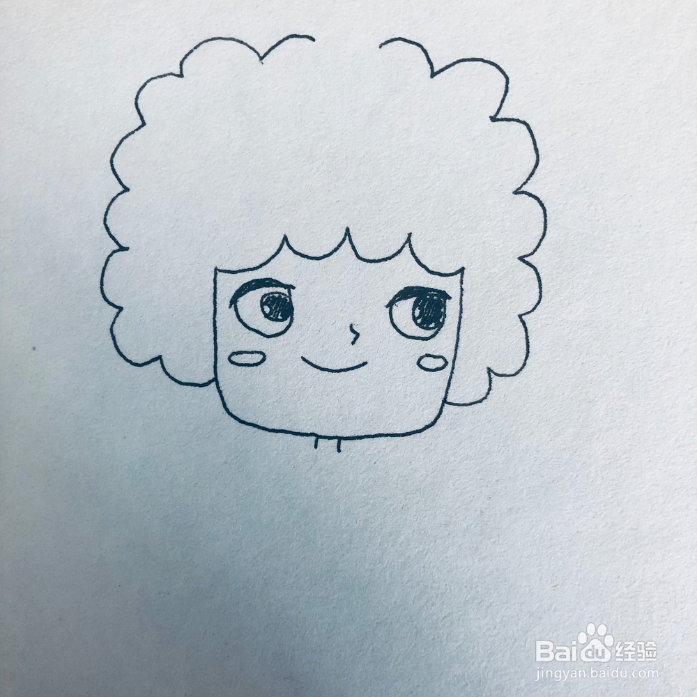 自信的卷发女王卡通画绘画