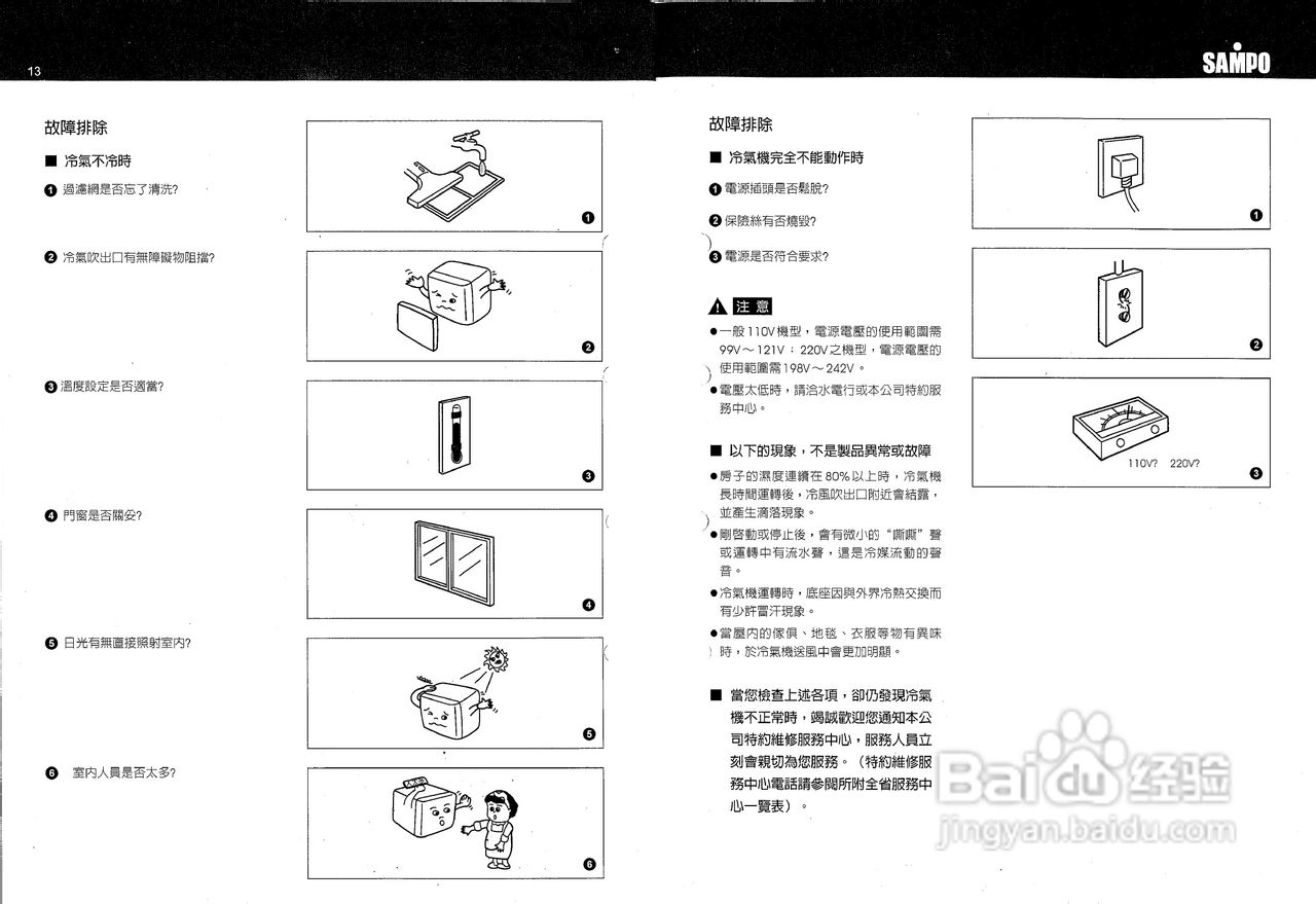声宝AW-D36R型窗型冷气机说明书
