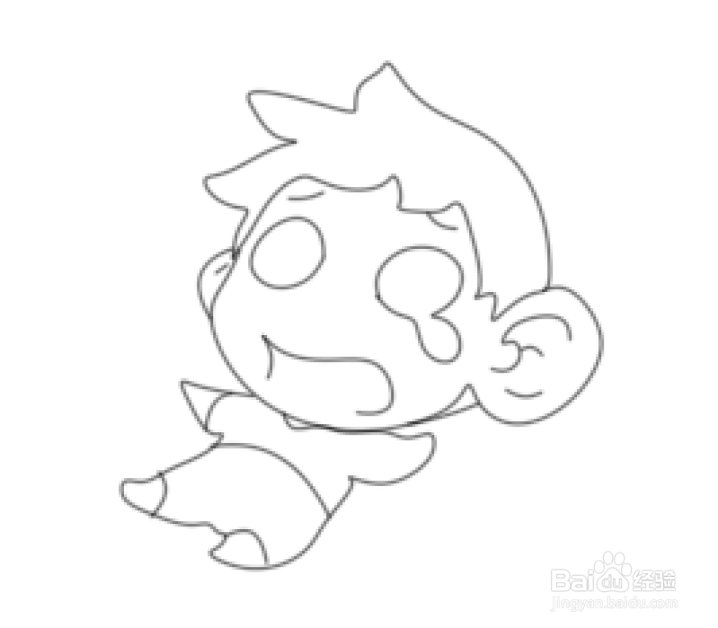 简笔画--Q版被扯耳朵的孩子画法