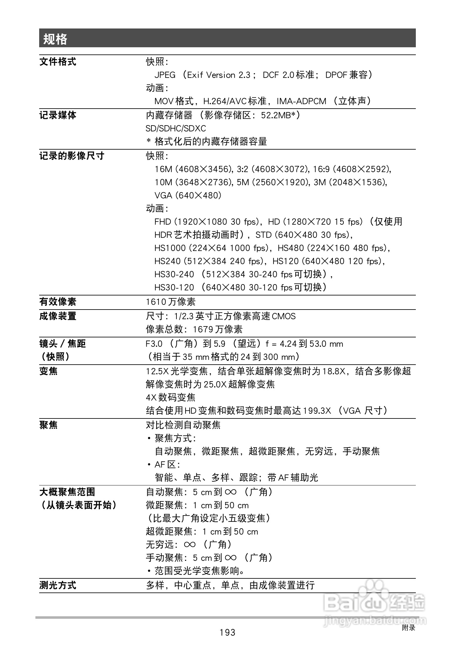卡西欧 EX-ZR300数码相机说明书:[20]