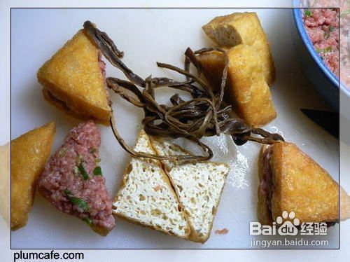 酱煮夹馅儿油豆腐的做法