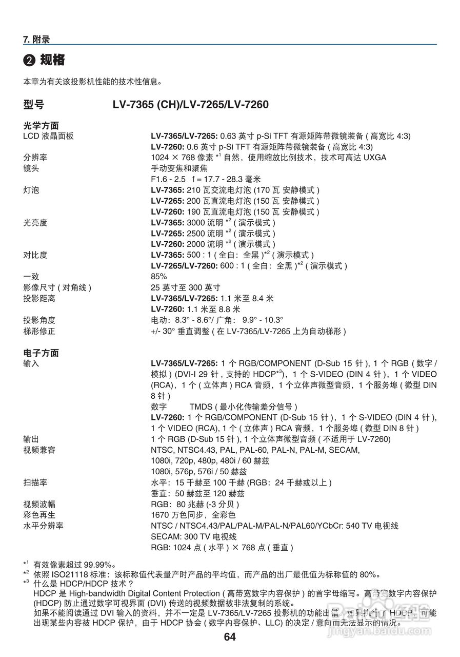 佳能LV-7265投影仪使用说明书:[8]
