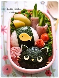 儿童花样美食：[1]黑猫饭团便当