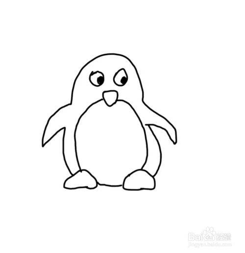 怎么画彩色简笔画卡通动物企鹅