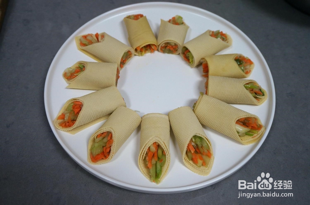 豆腐皮素菜卷——营养丰富口感筋道