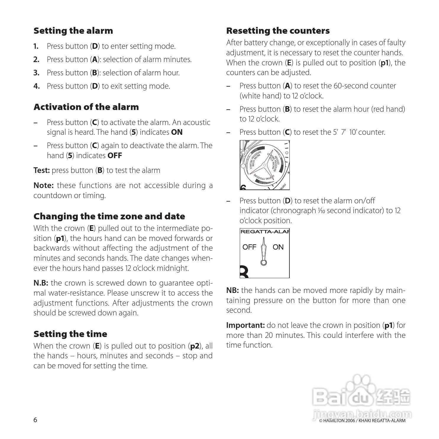 Hamilton汉密尔顿扬帆报时特制手表使用说明书:[1]
