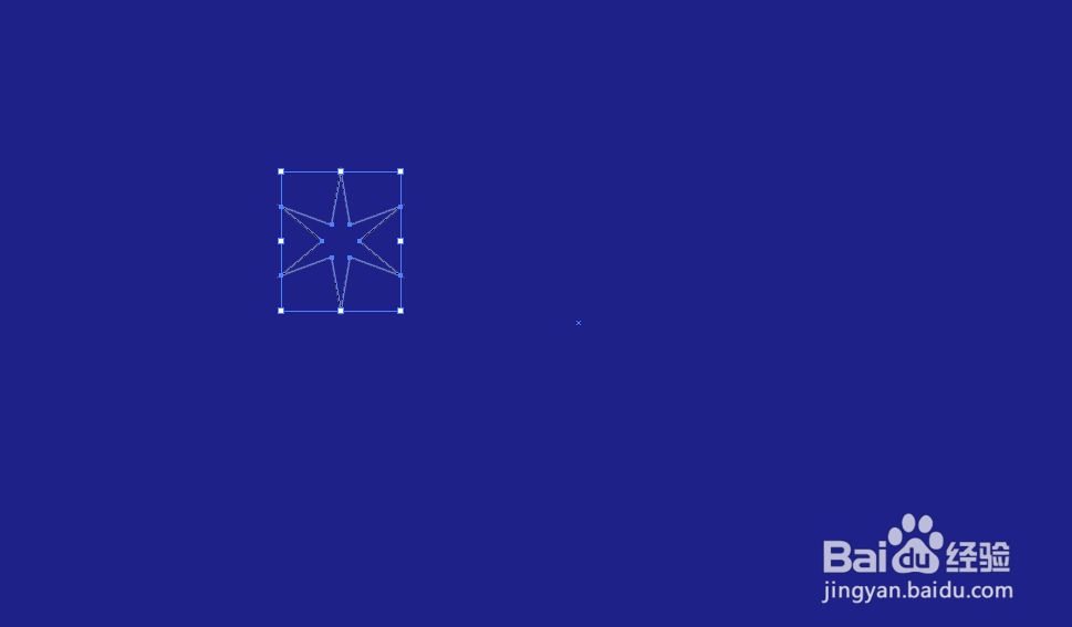 在AI里怎么制作六角星灯的效果