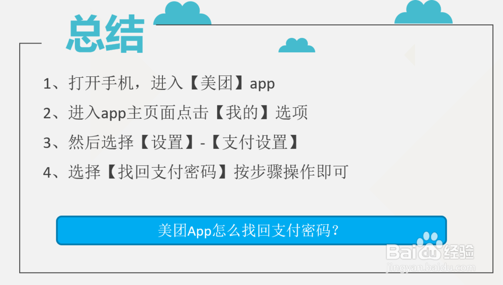 美团App怎么找回支付密码?