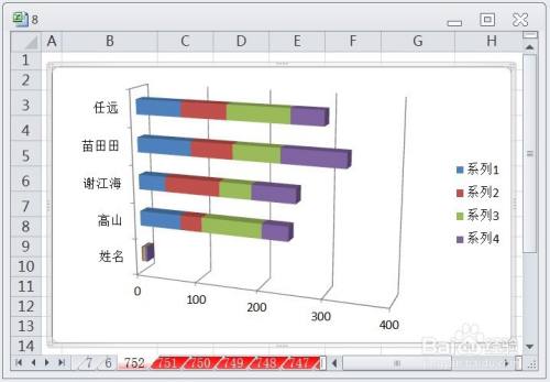 EXCEL如何让图表显示三维堆积条形图的效果