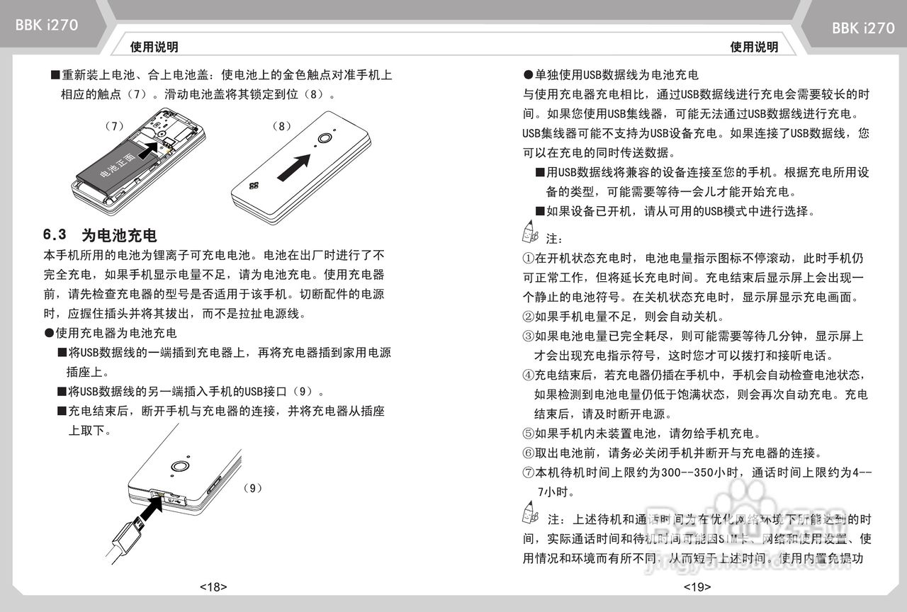 步步高i270手机使用说明书:[2]
