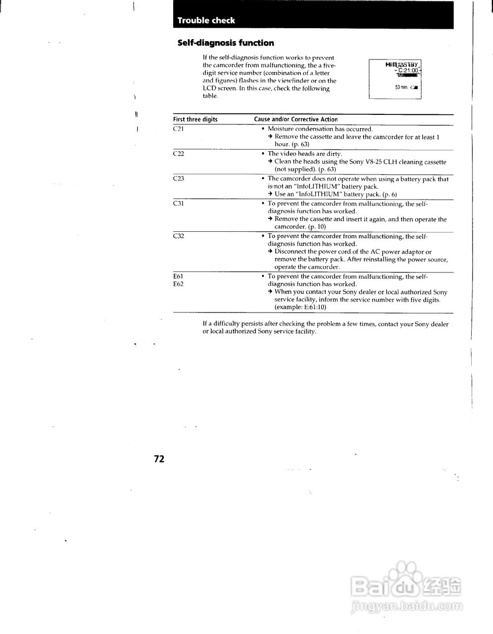 索尼CCD-TRV62模拟摄像机说明书:[8]
