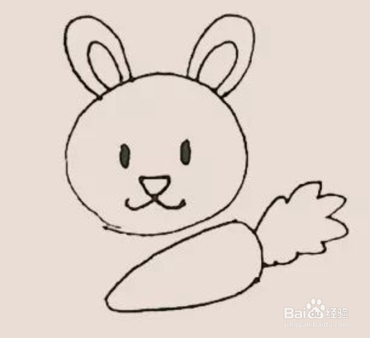 爱吃萝卜的小白兔简笔画