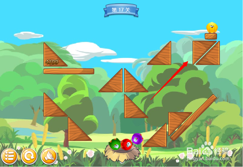 小游戏泡泡鸟历险记第17关