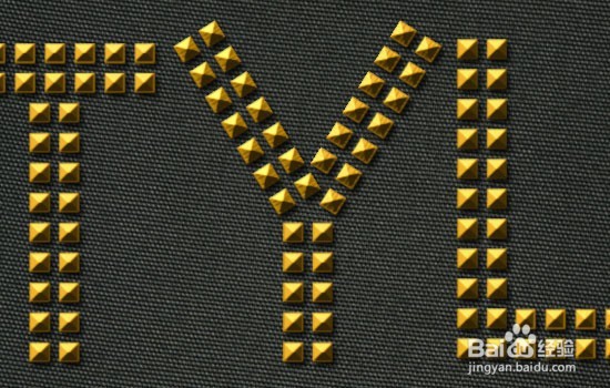 Photoshop制作金属镶钉效果的黄金艺术字
