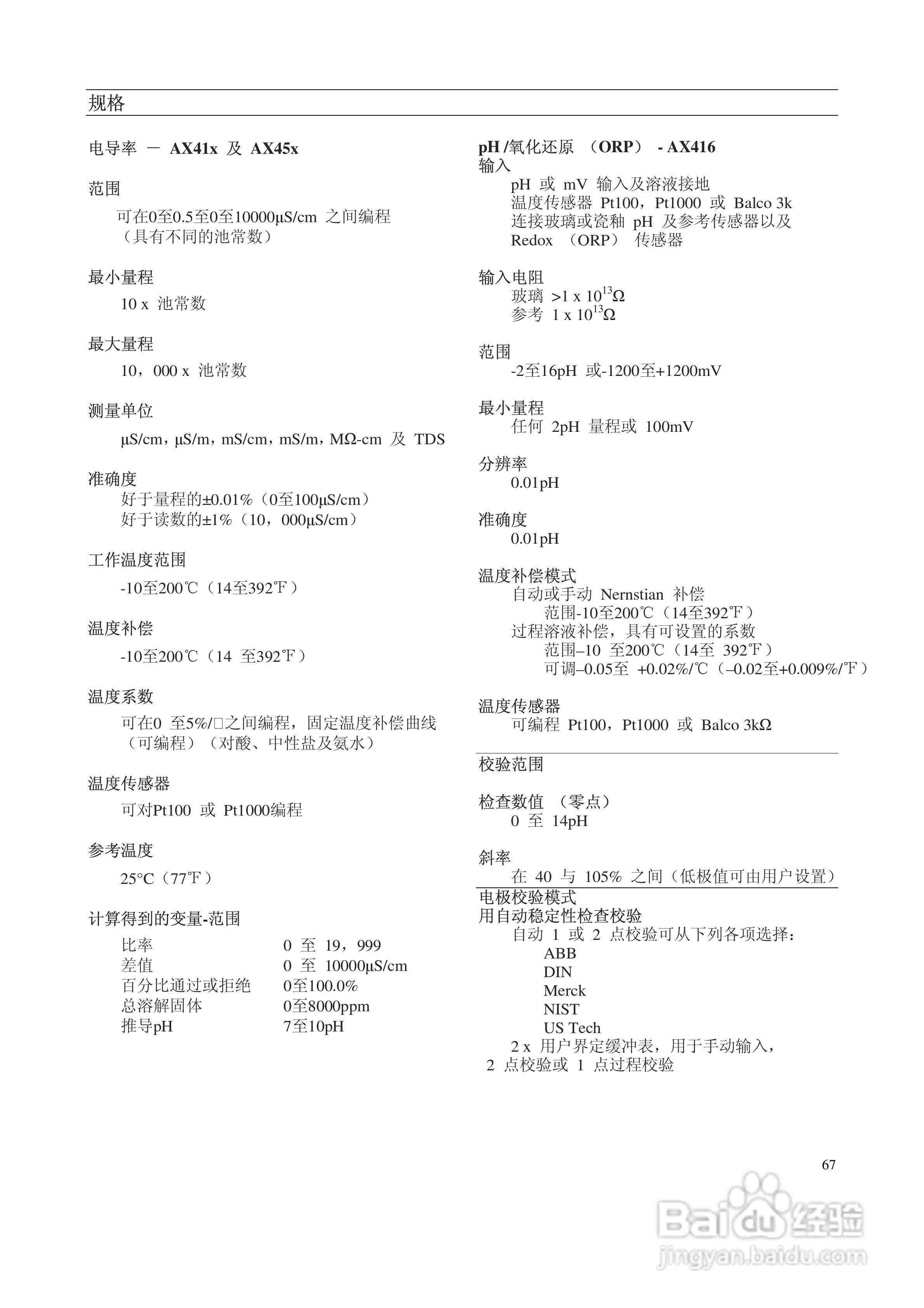 AbbAX400系列电导率分析仪说明书:[7]