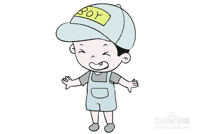 换牙期的小男孩的简笔画