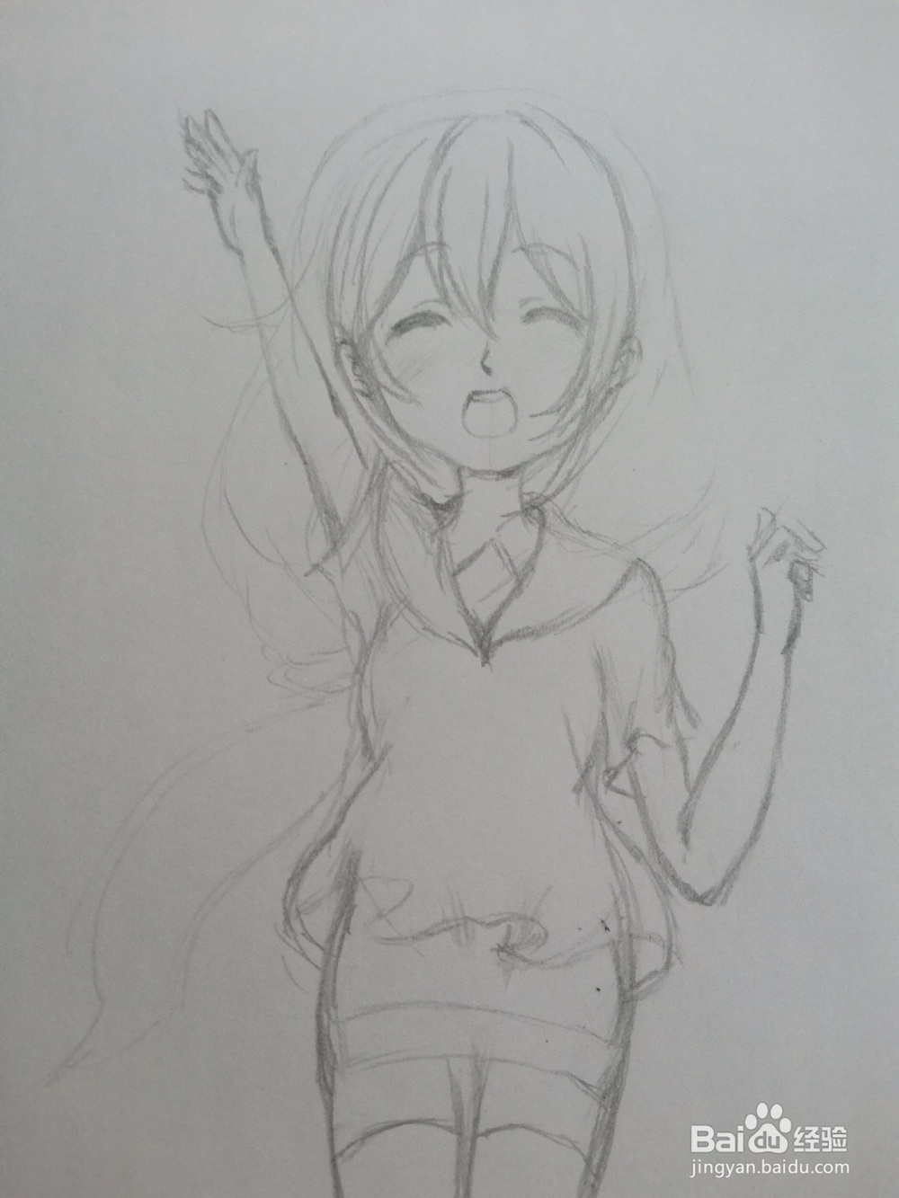 动漫人物头发起稿绘制过程