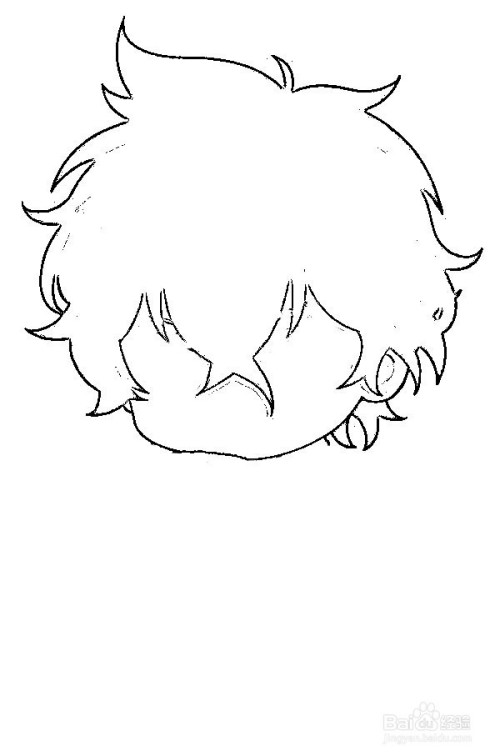 简笔画-如何画q版人物黑色五叶草阿斯塔的简笔画